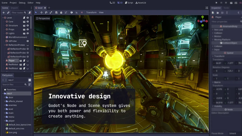 لقطة 1 من Godot Engine