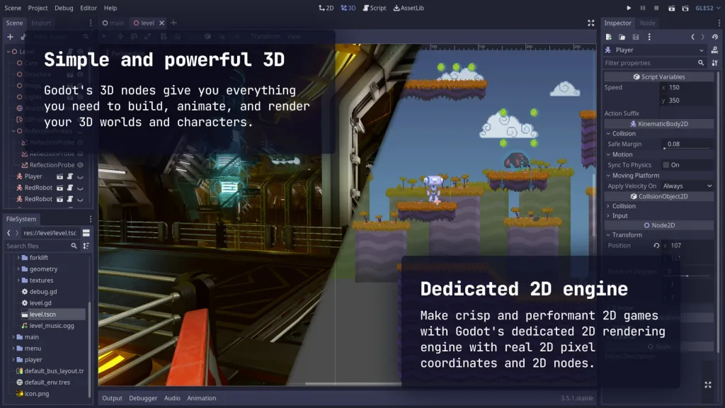 لقطة 3 من Godot Engine